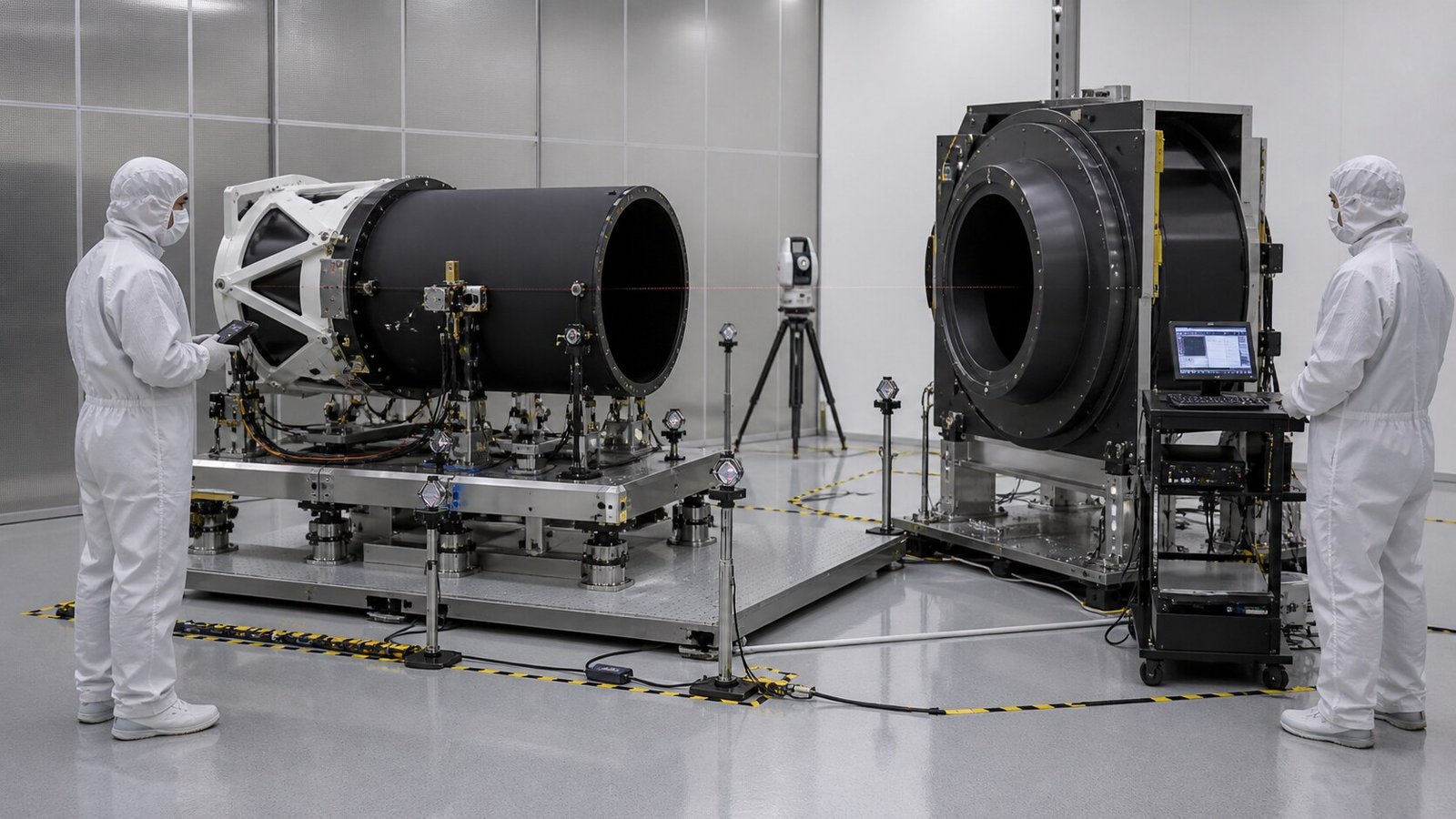 Representative future telescope and collimator calibration setup